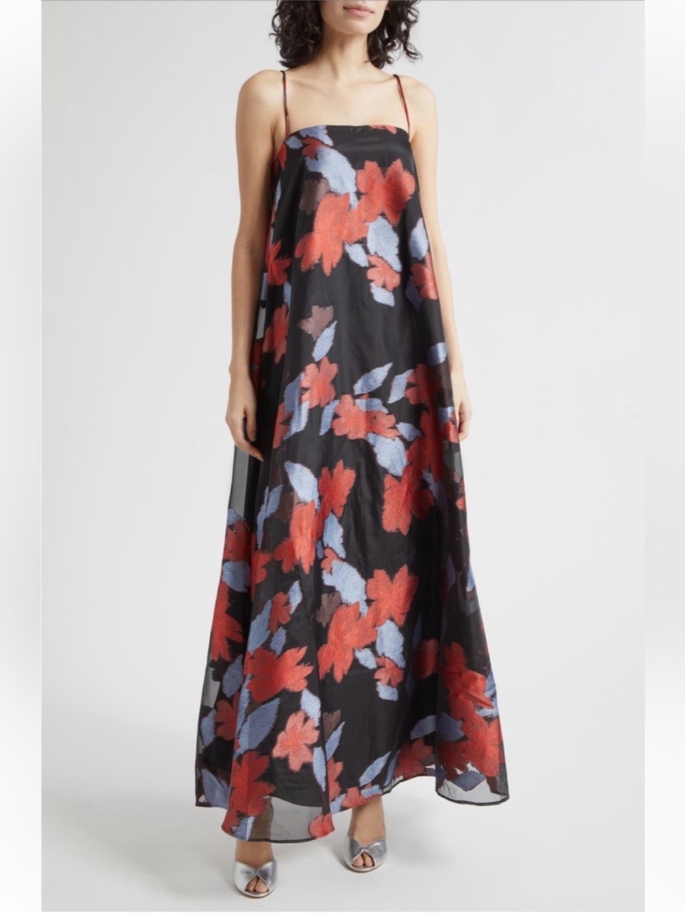 STAUD Delfina Floral Jacquard Gown